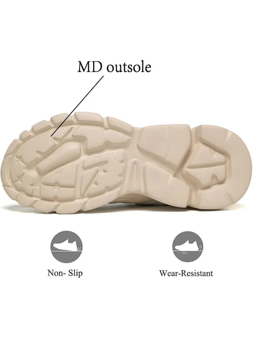 Men's Beige Rubber Non Slip Breathable Lightweight Fashion Athletic Sneakers